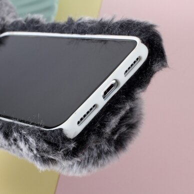 iPhone X/XS dark grey nugarėlė Fluffy Rabbit 4