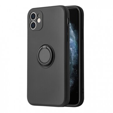 iPhone X/XS juoda VENNUS SILICONE RING nugarėlė