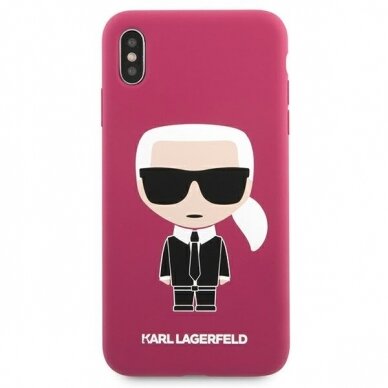 iPhone X/XS tamsiai rožinė KARL LAGERFELD nugarėlė KLHCPXSLFKFU 4