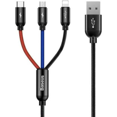 Laidas 3in1 - Lightning + Type-C + micro USB 1,2m 3.5A CAMLT-BSY01 BASEUS