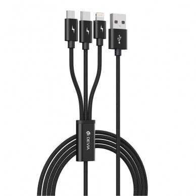 Laidas 3in1 - Lightning + Type-C + micro USB 1,2m 3A Gracious DEVIA