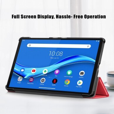 Lenovo Tab M10 GEN2 10" raudonas TRIFOLD dėklas 3