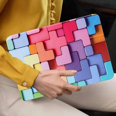 Lenovo Tab M10 PLUS 10.3" silikoninis TRIFOLD dėklas Colorful Geometry 3