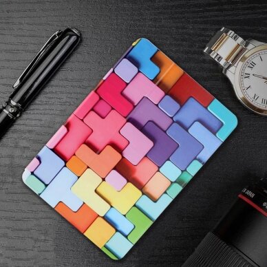 Lenovo Tab M10 PLUS 10.3" silikoninis TRIFOLD dėklas Colorful Geometry 4