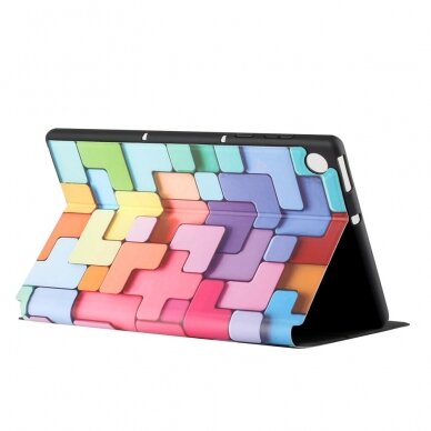 Lenovo Tab M10 PLUS 10.3" silikoninis TRIFOLD dėklas Colorful Geometry 9