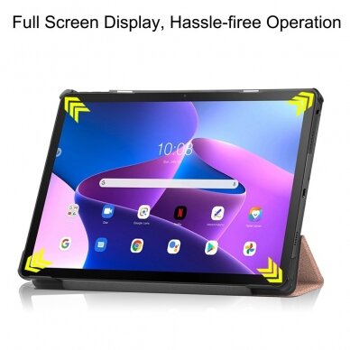 Lenovo Tab M10 PLUS (3rd Gen) aukso spalvos TRIFOLD dėklas 4