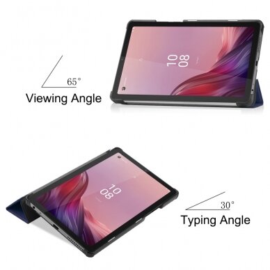 Lenovo Tab M9 9" mėlynas TRIFOLD dėklas 3