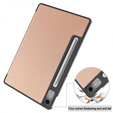 Lenovo Tab P12 12.7" rose gold TRIFOLD dėklas 7