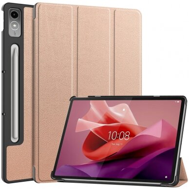 Lenovo Tab P12 12.7" rose gold TRIFOLD dėklas