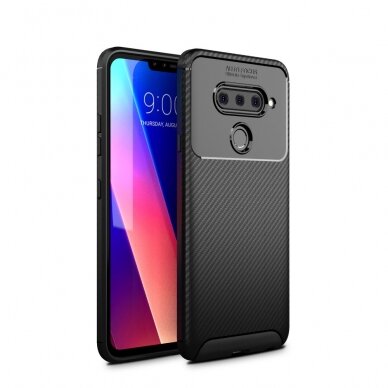 LG V40 ThinQ juoda BEETLE CARBON nugarėlė