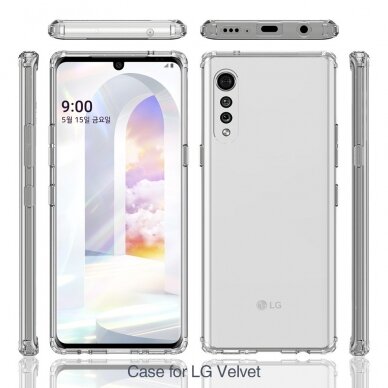 LG Velvet skaidri Acrylic+TPU nugarėlė 1