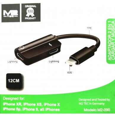 Lightning to audio+charging lightning M2-090