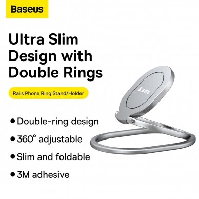 Magnetinis laikiklis grey BASEUS SINGLE-RING SUCH000013 9