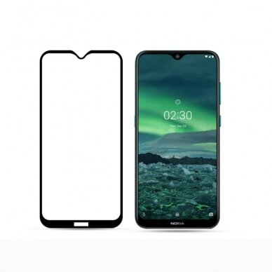 NOKIA 2.3 juodas 2D apsauginis stiklas 1