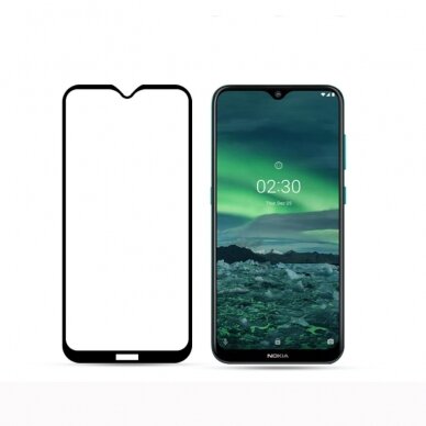 NOKIA 2.3 juodas 5D apsauginis stiklas 1