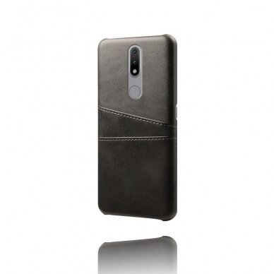 Nokia 2.4 Tracy Leather Card juoda nugarėlė 2