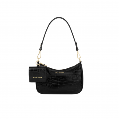 Nora Shoulder iDeal Of Sweden Bag Jet Black Croco