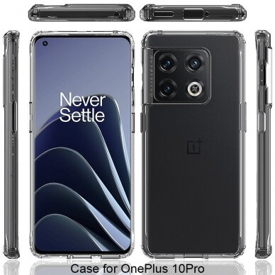 OnePlus 10 PRO 5G skaidri Acrylic+TPU nugarėlė 5