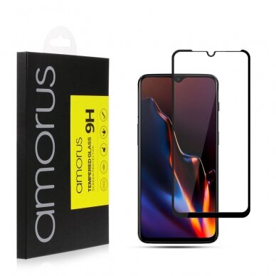 OnePlus 6T juodas pilnas 5D apsauginis stiklas