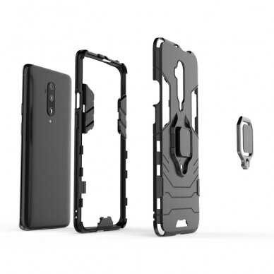 OnePlus 7 PRO juoda Tracy RING ARMOR nugarėlė 2