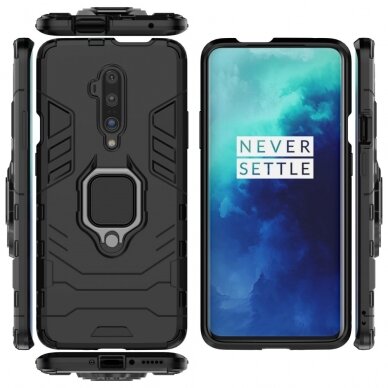 OnePlus 7 PRO juoda Tracy RING ARMOR nugarėlė 5