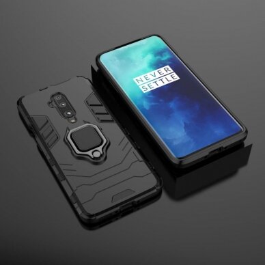 OnePlus 7 PRO juoda Tracy RING ARMOR nugarėlė 7