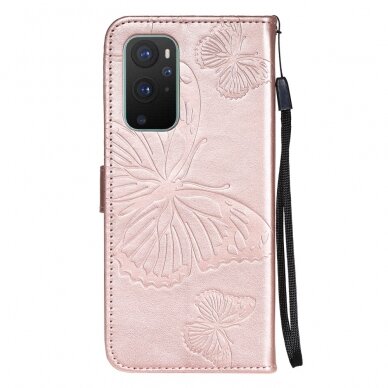 OnePlus 9 rausvas Tracy K.FLEXI dėklas Butterflies 2