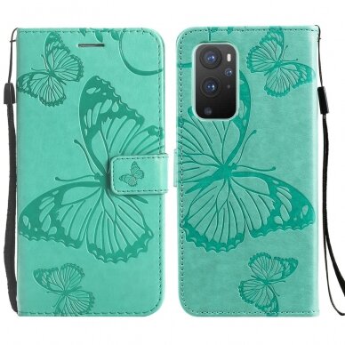 OnePlus 9 žalias Tracy K.FLEXI dėklas Butterflies