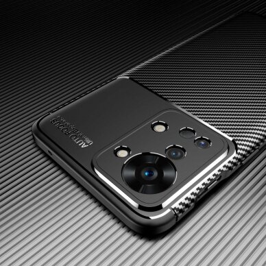 OnePlus Nord 2T 5G juoda Carbon Fiber nugarėlė 8