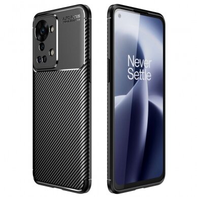 OnePlus Nord 2T 5G juoda Carbon Fiber nugarėlė