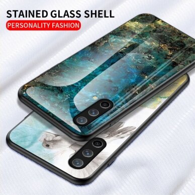 OnePlus NORD CE 5G marble glass nugarėlė Black&gold 1