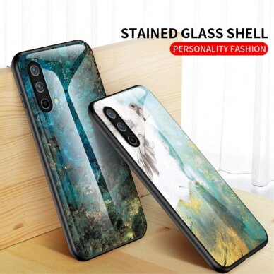 OnePlus NORD CE 5G marble glass nugarėlė Black&gold 4