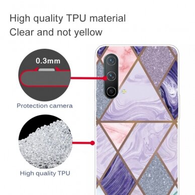 OnePlus NORD CE 5G Ttracy nugarėlė Geometric marble purple/blue 3