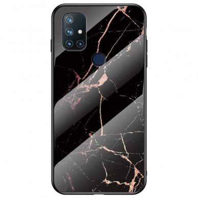 OnePlus NORD N10 5G marble glass nugarėlė Black&gold