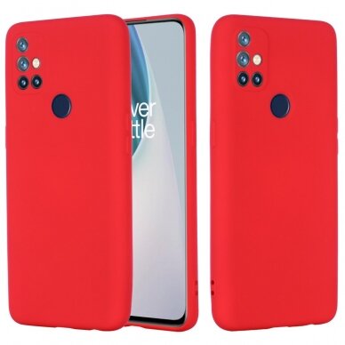 OnePlus NORD N10 5G raudona SILICONE nugarėlė