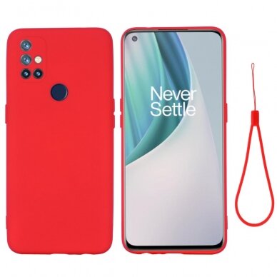 OnePlus NORD N10 5G raudona SILICONE nugarėlė 1