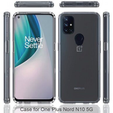 OnePlus NORD N10 5G skaidri Acrylic+TPU nugarėlė 1