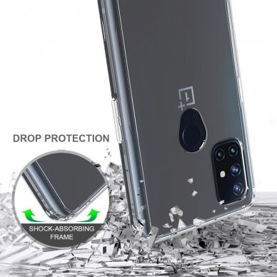 OnePlus NORD N10 5G skaidri Acrylic+TPU nugarėlė 4