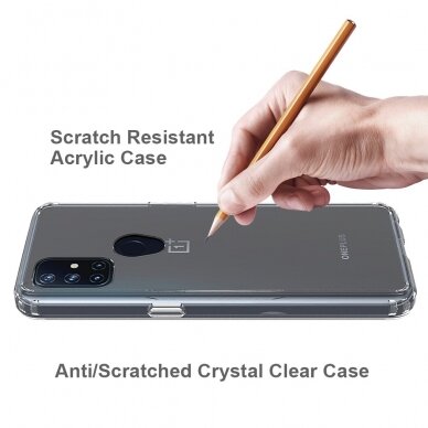 OnePlus NORD N10 5G skaidri Acrylic+TPU nugarėlė 5