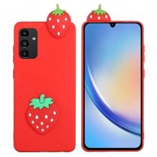 Samsung A34 5G raudona nugarėlė Strawberry 4D