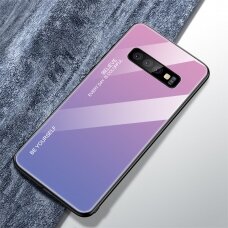 Samsung S10 rausva+alyvinė tracy GLASS nugarėlė