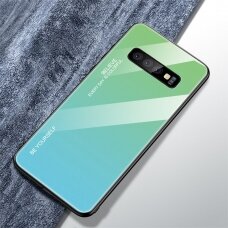 Samsung S10 žalia+melsva tracy GLASS nugarėlė