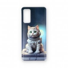 Samsung S20 FE clear nugarėlė Astronaut Cat Design00317