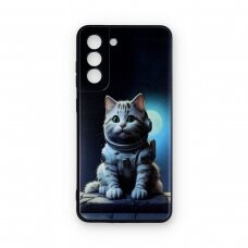 Samsung S21 FE black nugarėlė Astronaut Cat Design00317