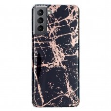 Samsung S21 FE Tracy nugarėlė Black&Gold Marble