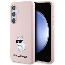 Samsung S24 pink Silicone Choupette KARL LAGERFELD nugarėlė