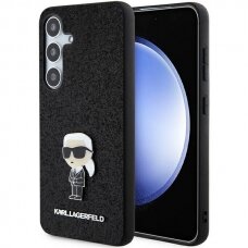 Samsung S24 PLUS black Ikonik Fixed Glitter Metal PIN KARL LAGERFELD nugarėlė