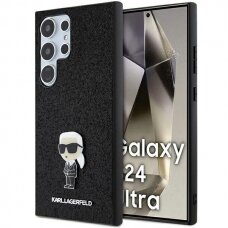 Samsung S24 ULTRA black Ikonik Fixed Glitter Metal PIN KARL LAGERFELD nugarėlė