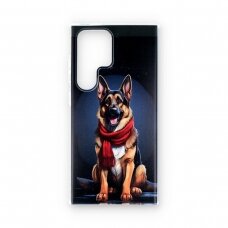 Samsung S24 ULTRA clear nugarėlė German Shepherd With A Scarf Design00325