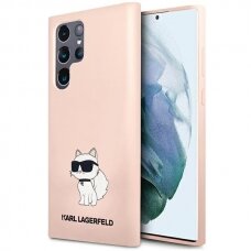 Samsung S24 ULTRA pink Silicone Choupette KARL LAGERFELD nugarėlė